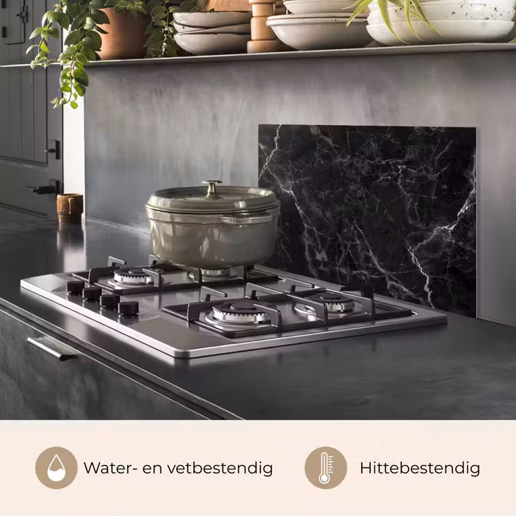 Spatscherm keuken - Nachtelijke Marmeren Bliksem — 2