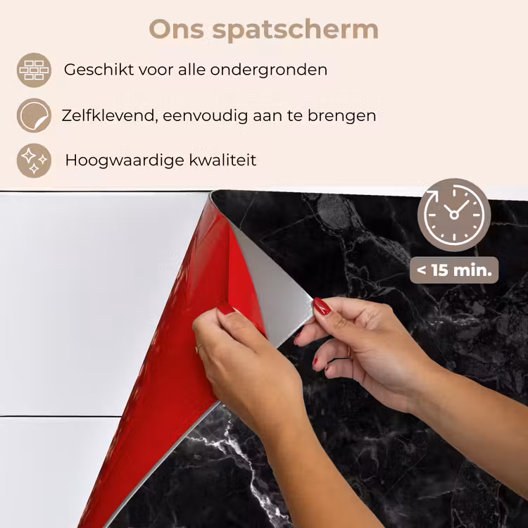 Spatscherm keuken - Nachtelijke Marmeren Bliksem — 4