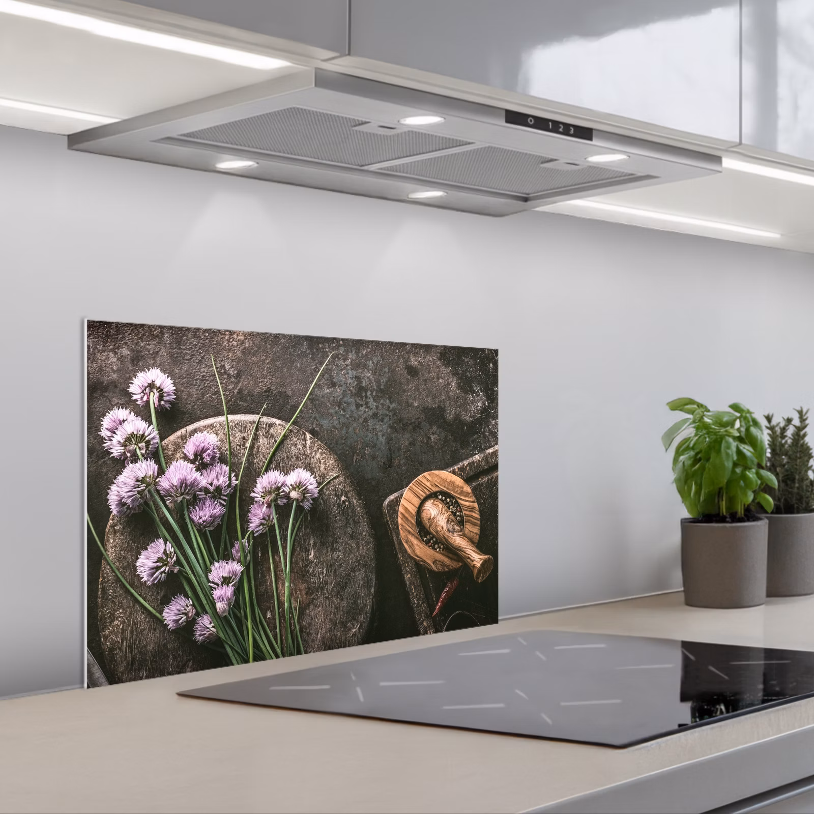 Spatscherm keuken - Stilleven met Bieslook — 1