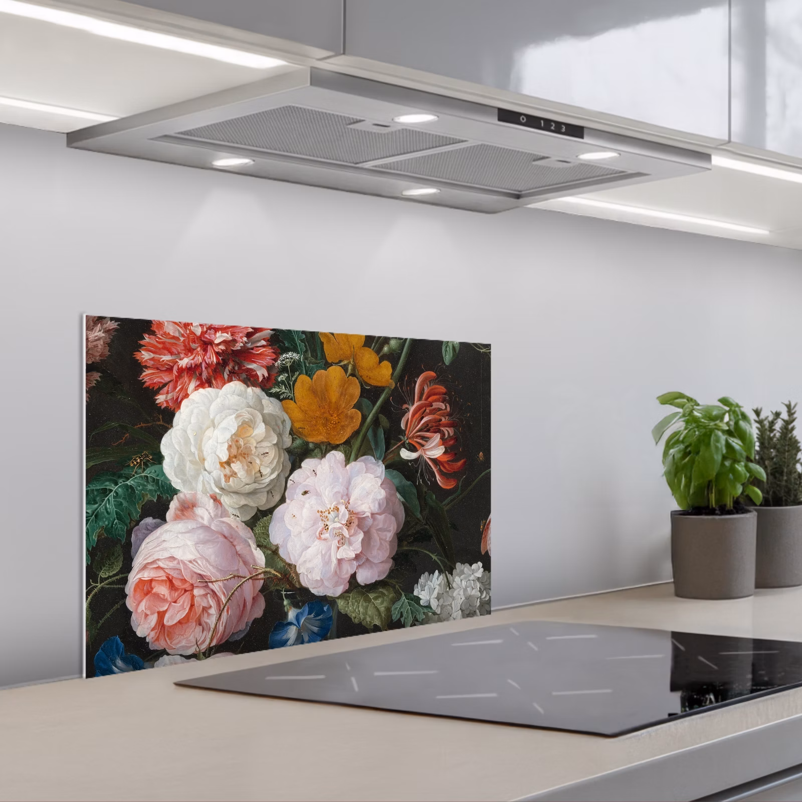 Spatscherm keuken - Stilleven met Bloemen — 1