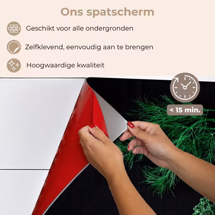 Spatscherm keuken - Groene Gratie — 4
