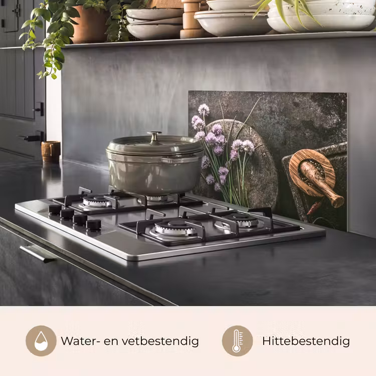 Spatscherm keuken - Stilleven met Bieslook — 2