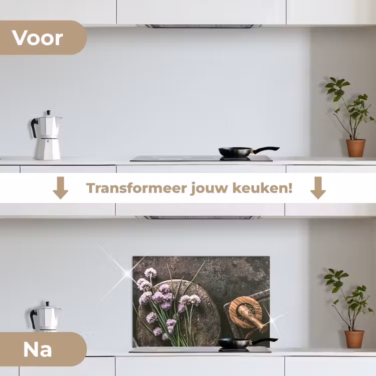 Spatscherm keuken - Stilleven met Bieslook — 7