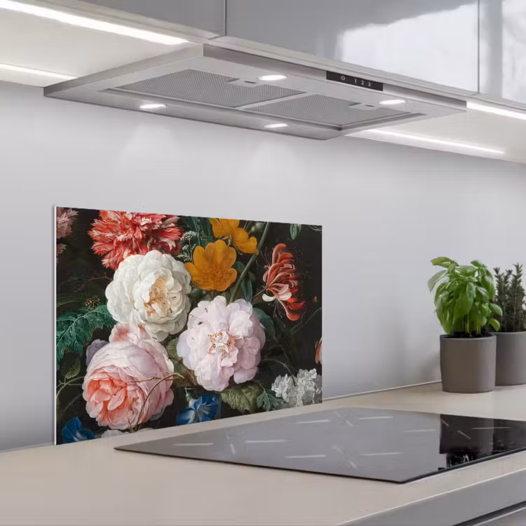 Spatscherm keuken - Stilleven met Bloemen — 1