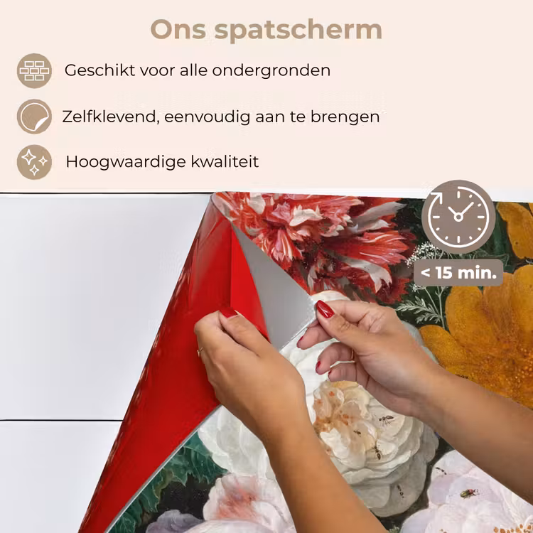 Spatscherm keuken - Stilleven met Bloemen — 4