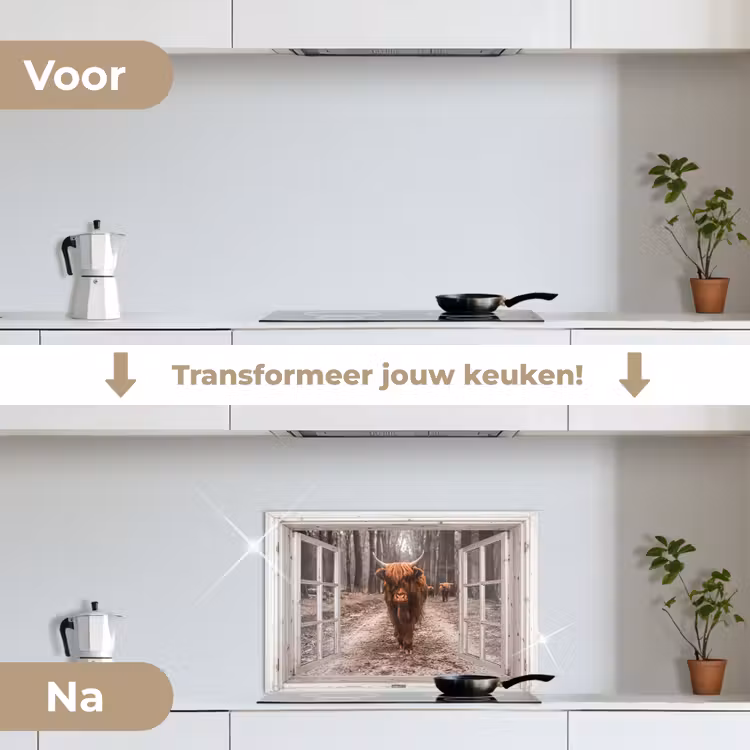 Spatscherm keuken - Venster op de Wildernis — 7