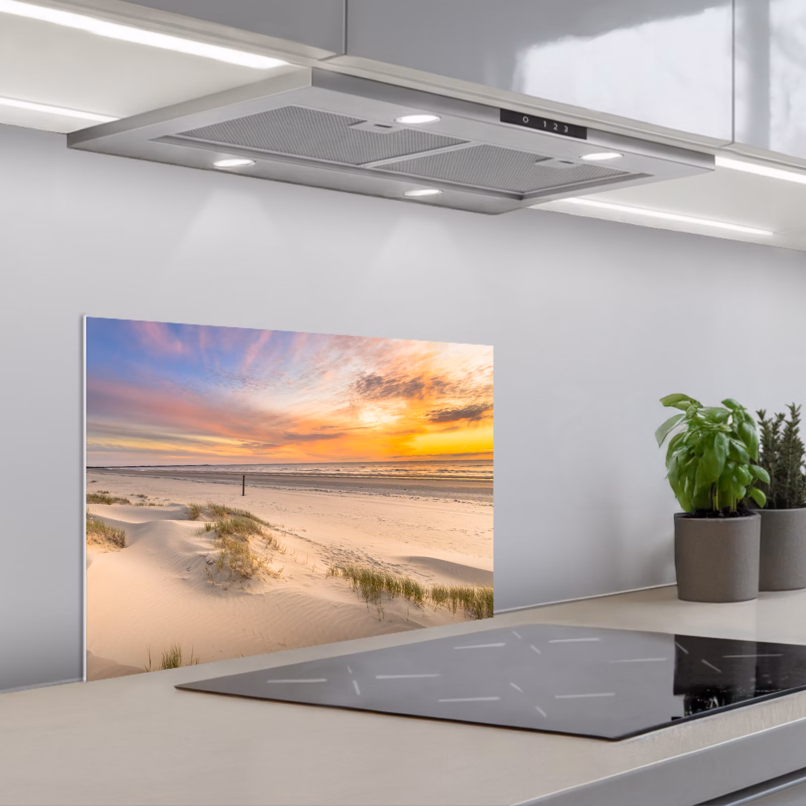 Spatscherm keuken - Avondgloed over Duin en Zee — 1