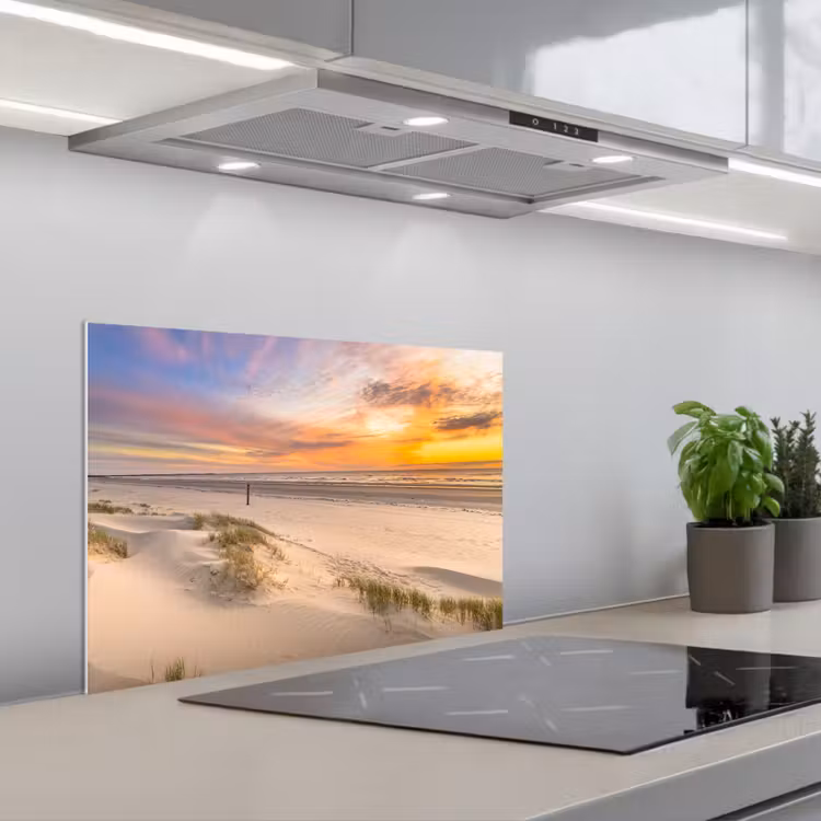 Spatscherm keuken - Avondgloed over Duin en Zee — 1