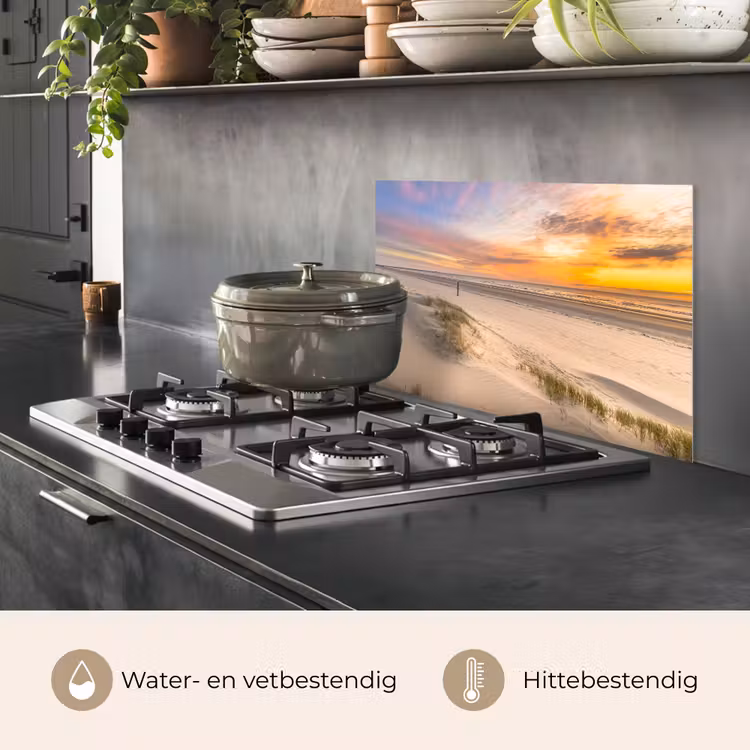 Spatscherm keuken - Avondgloed over Duin en Zee — 2