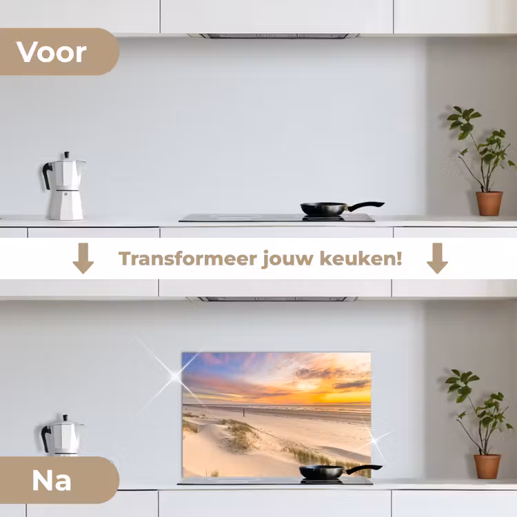 Spatscherm keuken - Avondgloed over Duin en Zee — 7