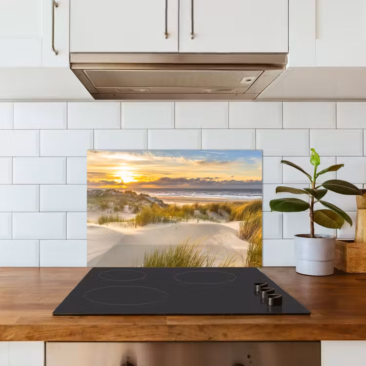 Spatscherm keuken - Stralen over het Duinlandschap — 3