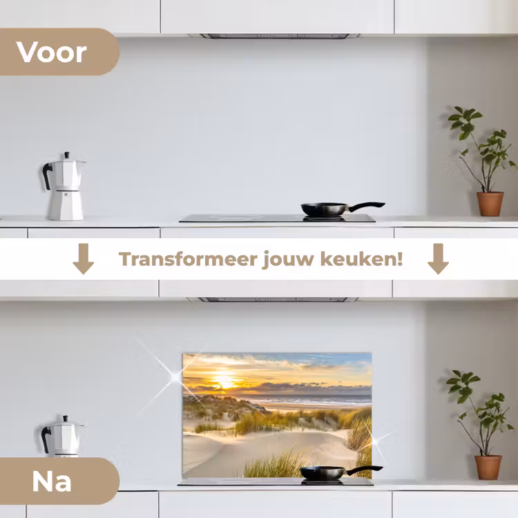 Spatscherm keuken - Stralen over het Duinlandschap — 7