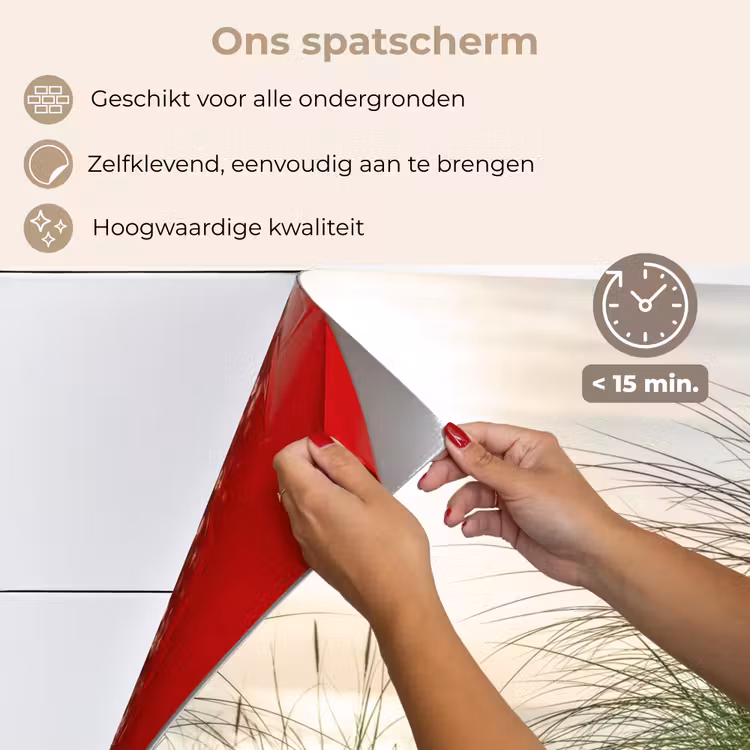 Spatscherm keuken - Strandgras bij Zonsondergang — 4