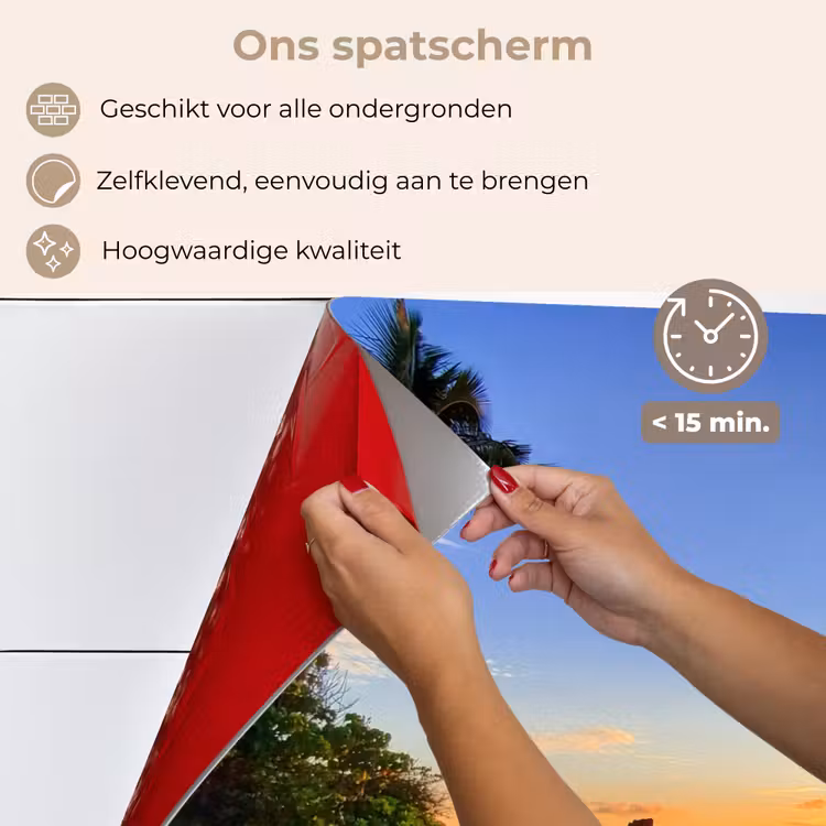 Spatscherm keuken - Tropisch Paradijs bij Zonsondergang — 4