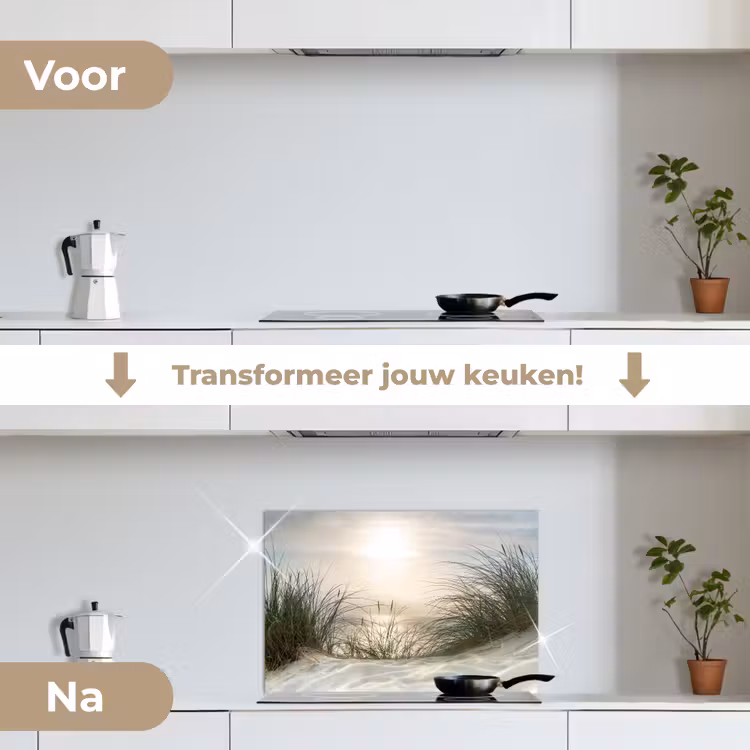 Spatscherm keuken - Zachte Zonsopkomst over de Duinen — 7