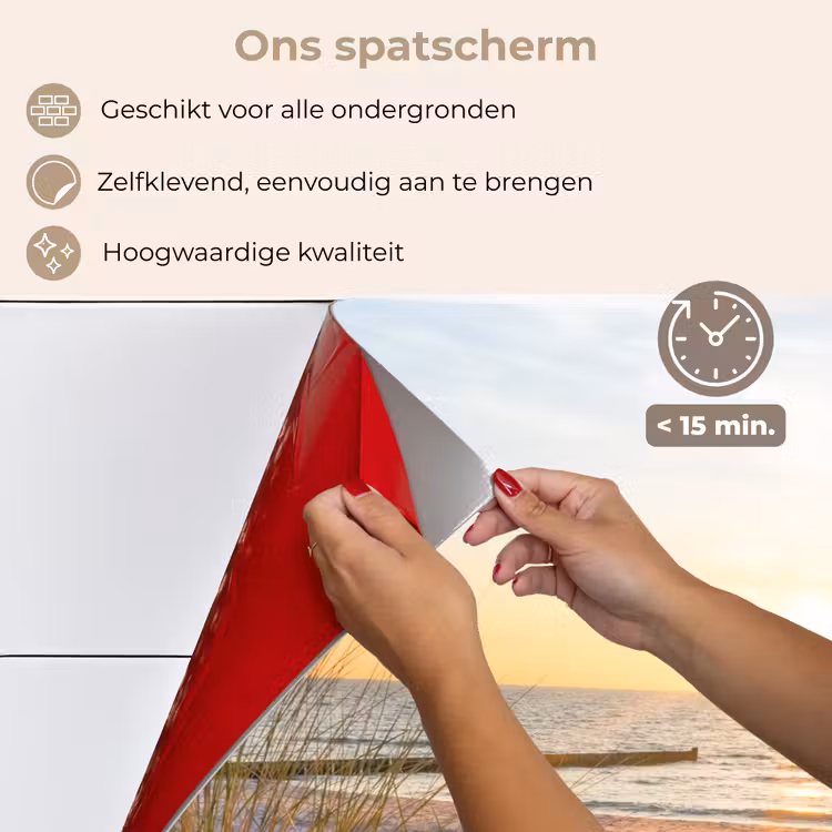 Spatscherm keuken - Zonsondergang aan de Kustlijn — 4