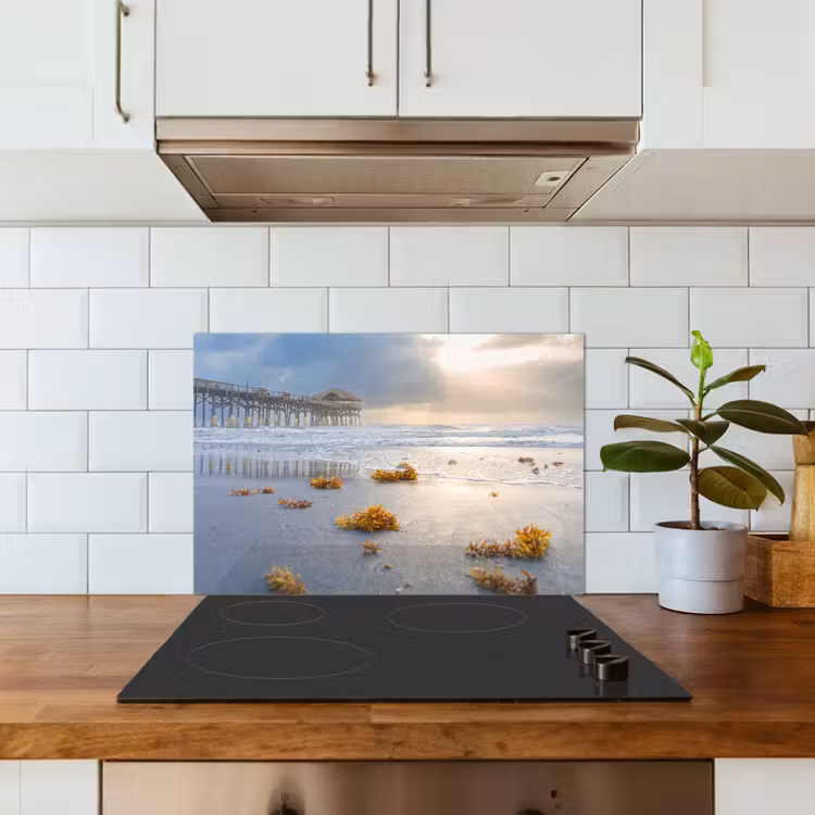 Spatscherm keuken - Zonsondergang bij de Pier — 3