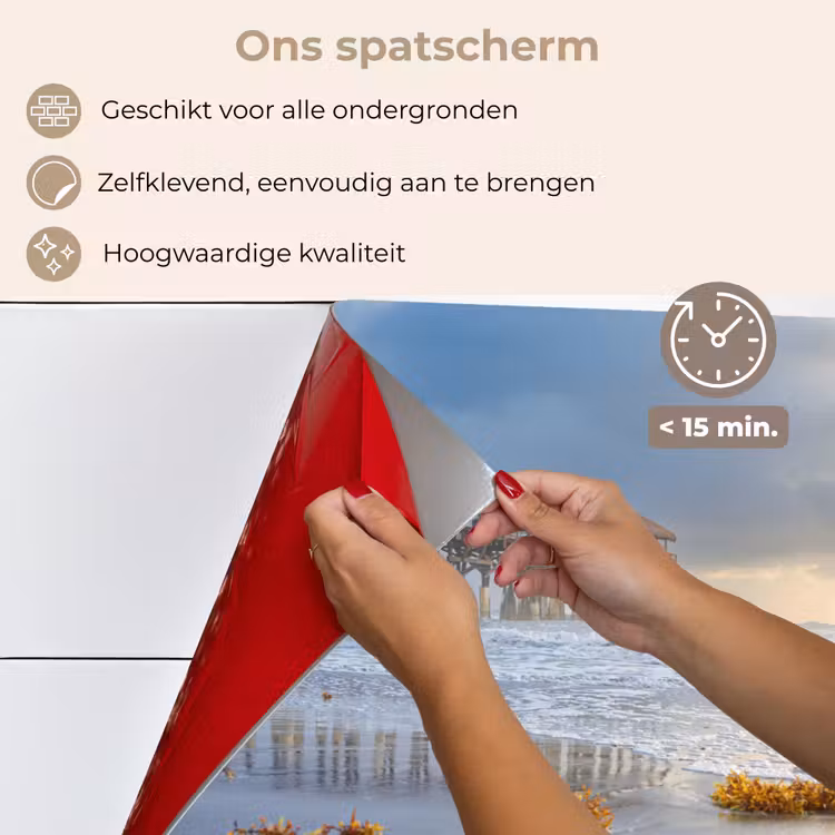 Spatscherm keuken - Zonsondergang bij de Pier — 4