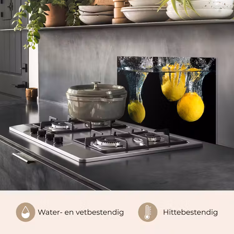 Spatscherm keuken - Citroenfrisheid Ondergedompeld — 2