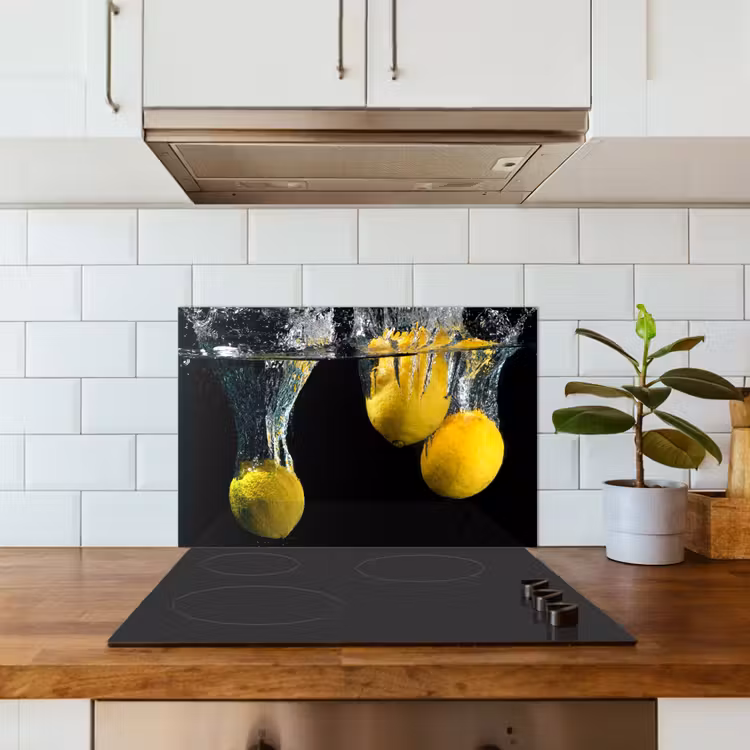 Spatscherm keuken - Citroenfrisheid Ondergedompeld — 3