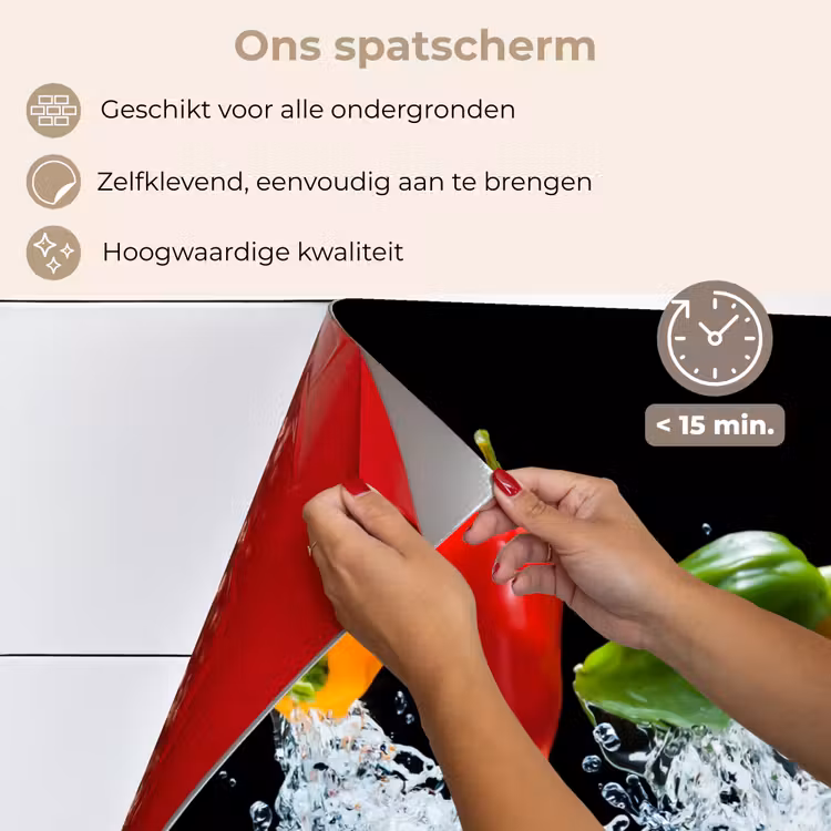Spatscherm keuken - Kleurrijk Paprika Spektakel — 4