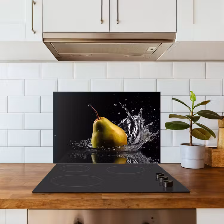 Spatscherm keuken - Peer - Fruit - Water - Zwart — 3