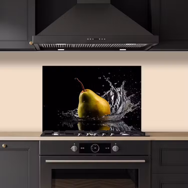 Spatscherm keuken - Peer - Fruit - Water - Zwart — 5