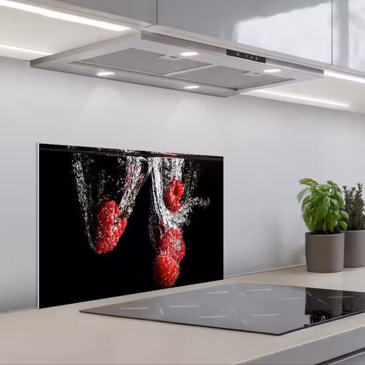 Spatscherm keuken - Rode Frambozen Plons — 1