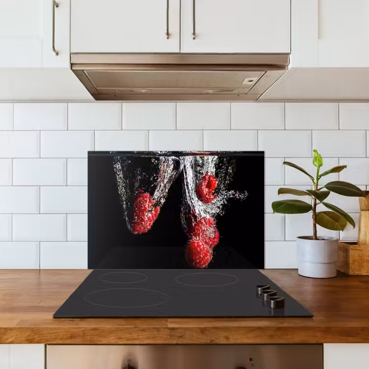 Spatscherm keuken - Rode Frambozen Plons — 3
