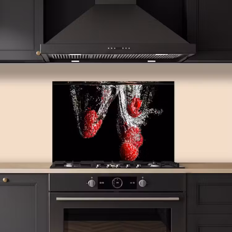 Spatscherm keuken - Rode Frambozen Plons — 5