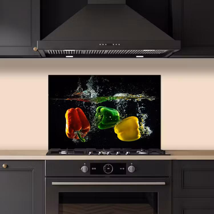 Spatscherm keuken - Waterval van Paprika's — 5