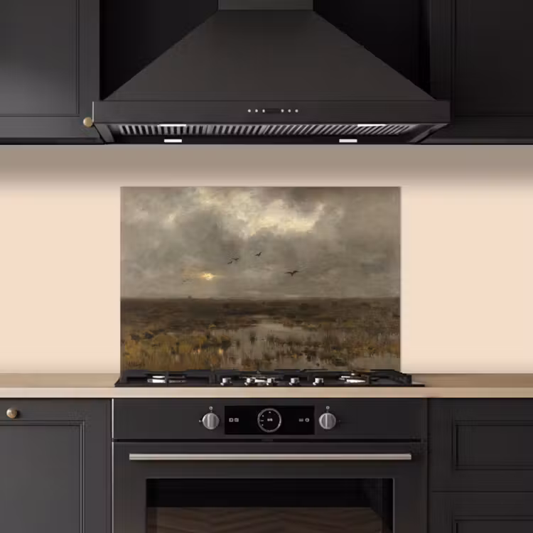 Spatscherm keuken - Het moeras - Schilderij van Anton Mauve — 5