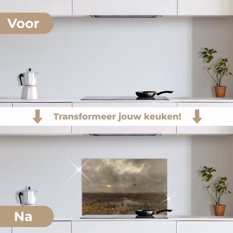 Spatscherm keuken - Het moeras - Schilderij van Anton Mauve — 7
