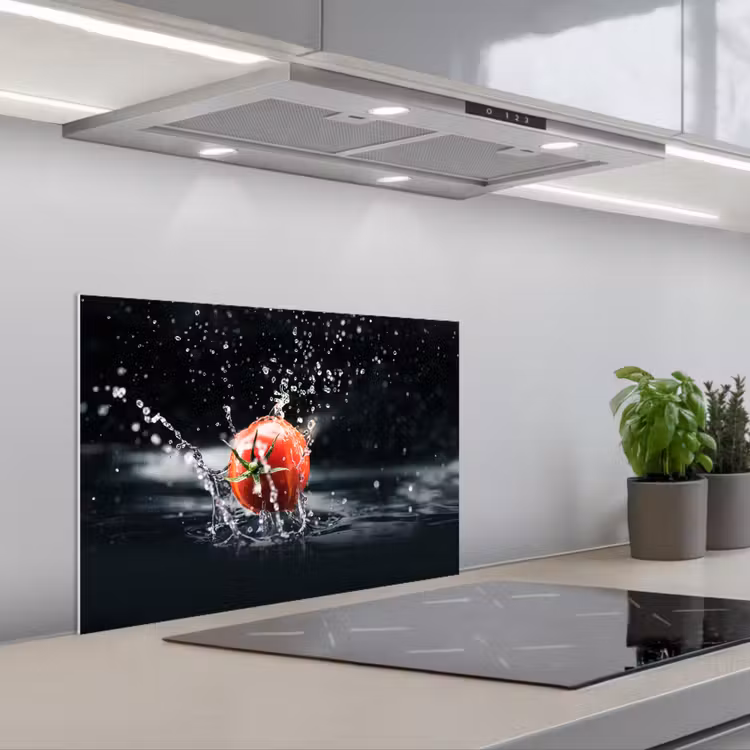 Spatscherm keuken - Tomaten Symfonie in Water — 1