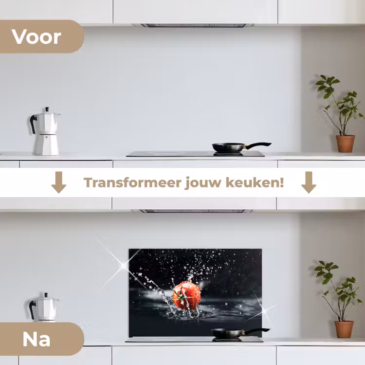 Spatscherm keuken - Tomaten Symfonie in Water — 7