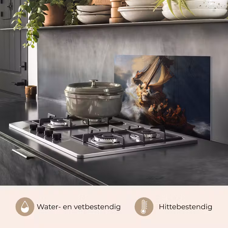 Spatscherm keuken - De storm op het meer van Galilea - Rembrandt van Rijn — 2