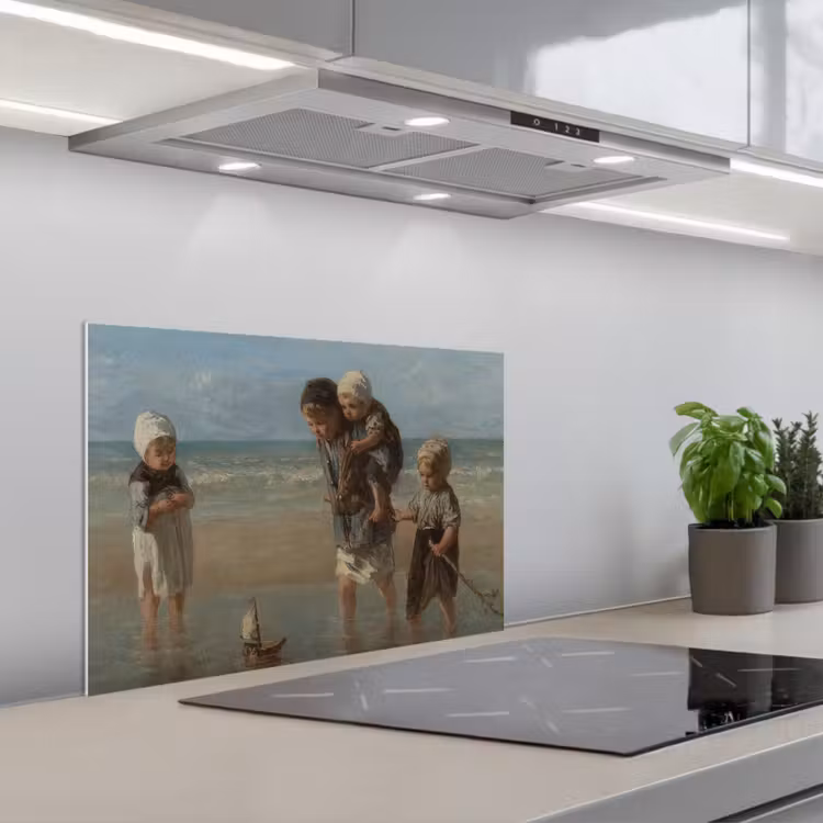 Spatscherm keuken - Kinderen der zee - Schilderij van Jozef Israëls — 1