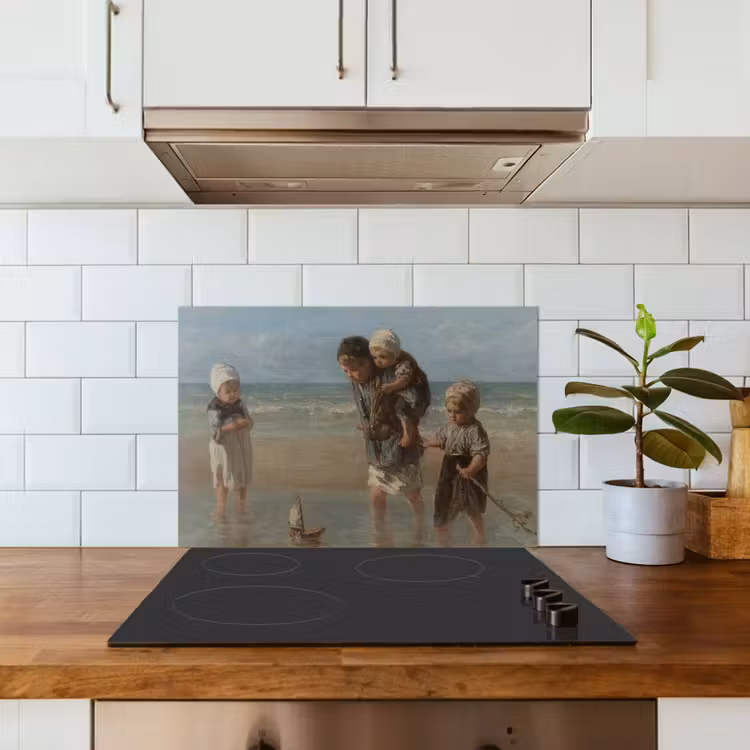 Spatscherm keuken - Kinderen der zee - Schilderij van Jozef Israëls — 3