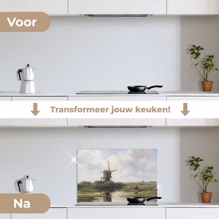 Spatscherm keuken - Molen - Willem Roelofs - Oude meesters - Kunst — 7