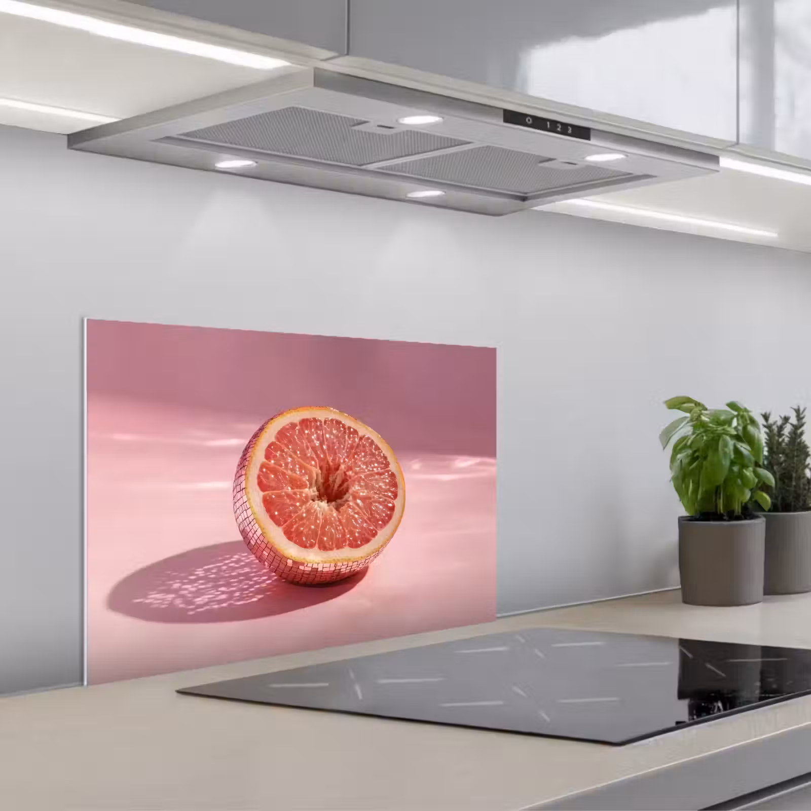 Spatscherm keuken - Grapefruit - Roze - Disco - Shiny — 1