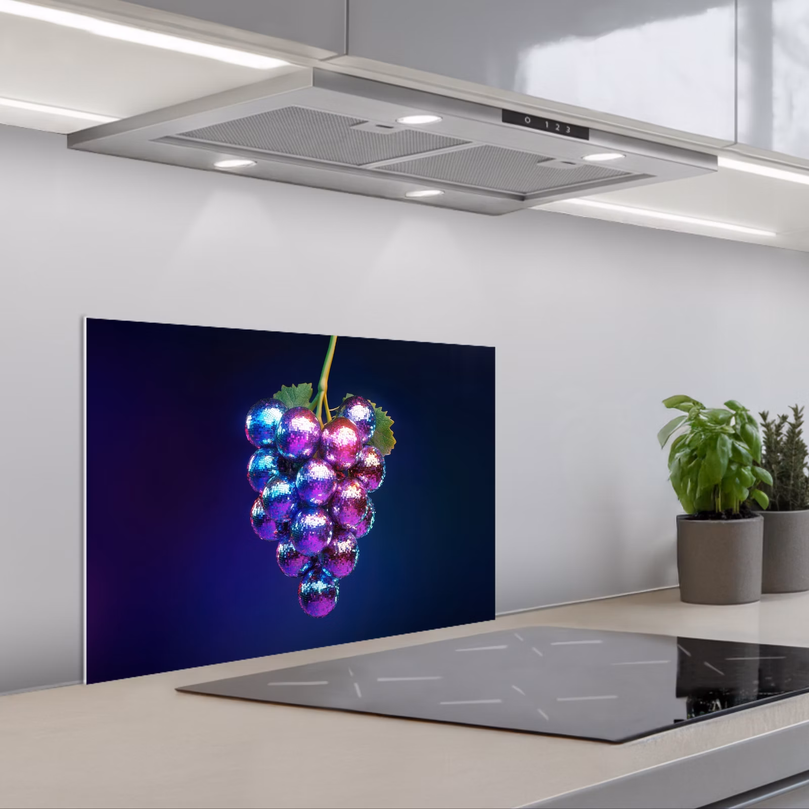 Spatscherm keuken - Paars - Disco - Feest - Druif — 1
