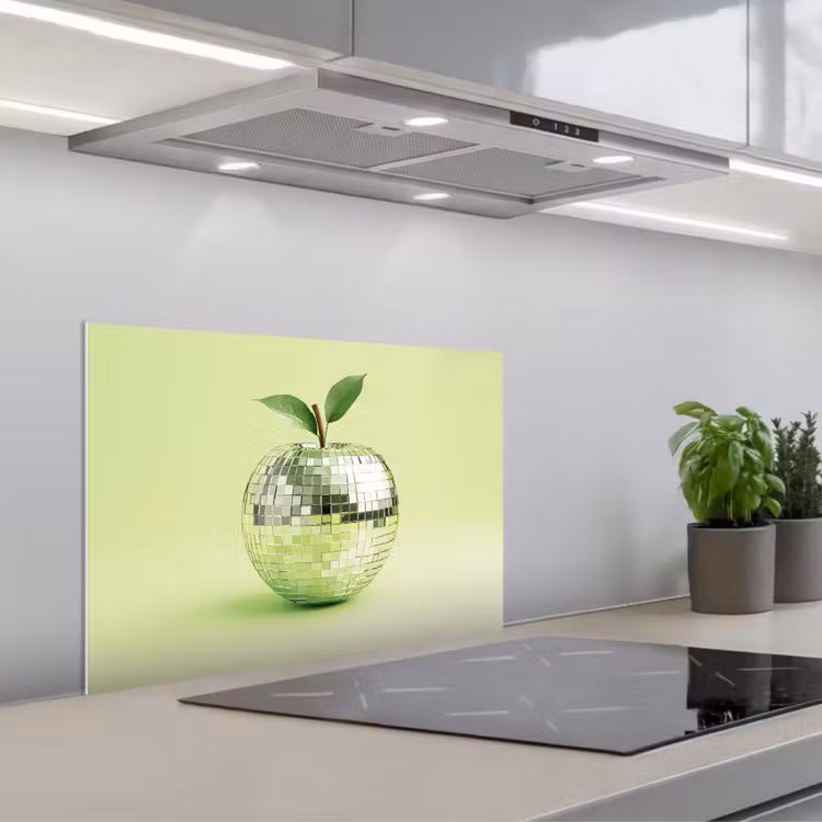 Spatscherm keuken - Groen - Disco - Decoratie - Appel — 1