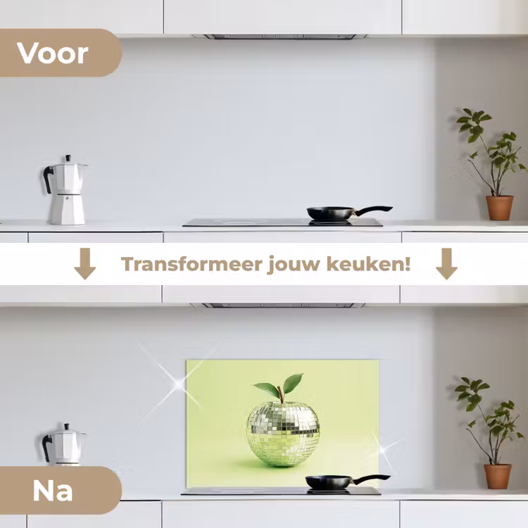Spatscherm keuken - Groen - Disco - Decoratie - Appel — 7