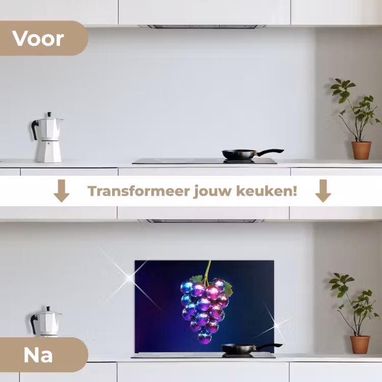 Spatscherm keuken - Paars - Disco - Feest - Druif — 7