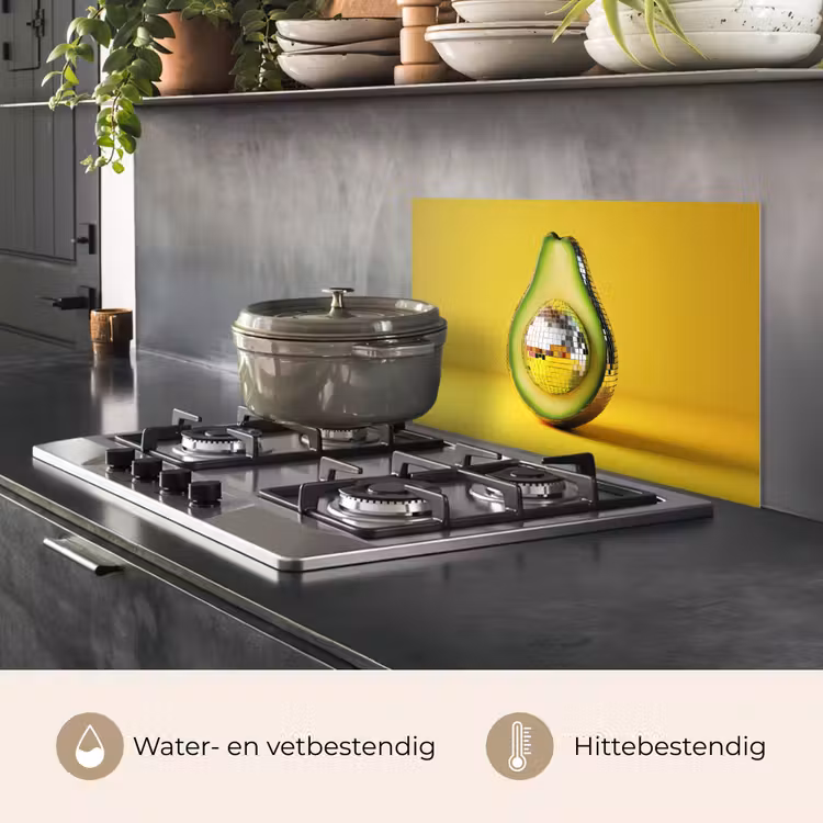 Spatscherm keuken - Avocado - Discobal - Geel - Glitter — 2