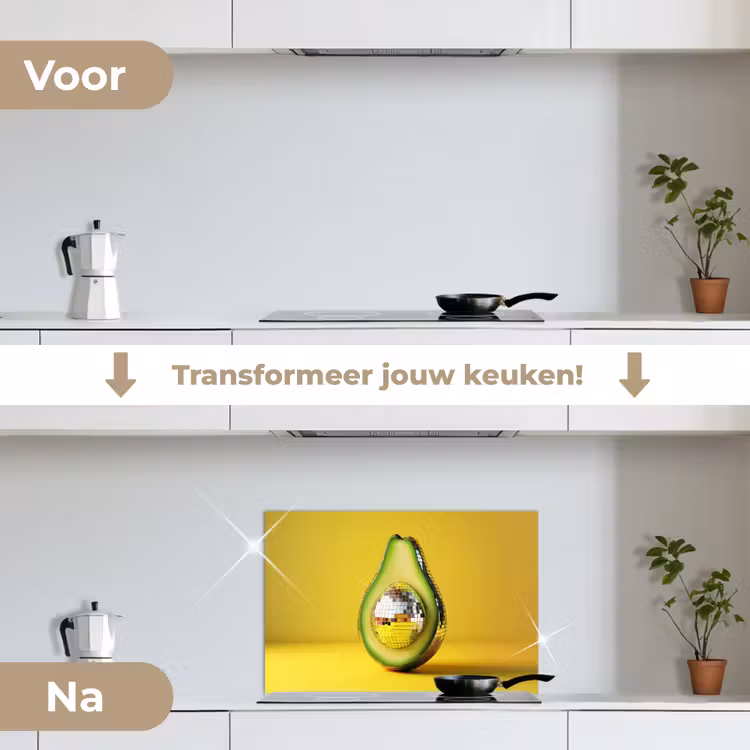 Spatscherm keuken - Avocado - Discobal - Geel - Glitter — 7