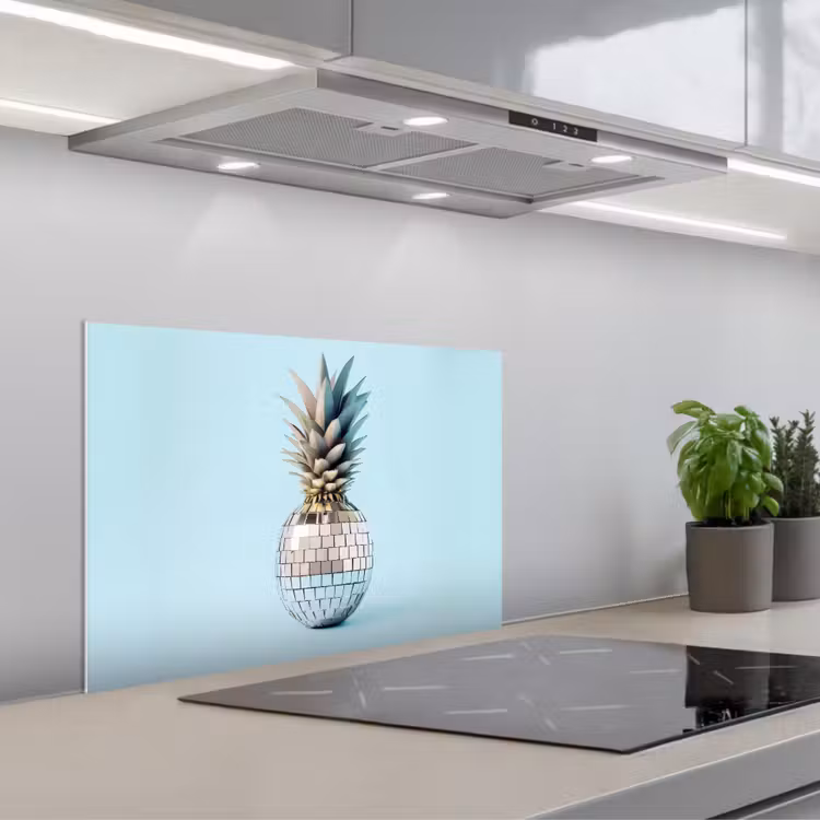Spatscherm keuken - Blauw - Ananas - Disco - Discobal — 1