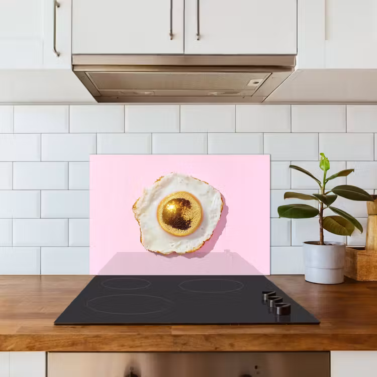 Spatscherm keuken - Ei - Disco - Ontbijt - Glitter — 3