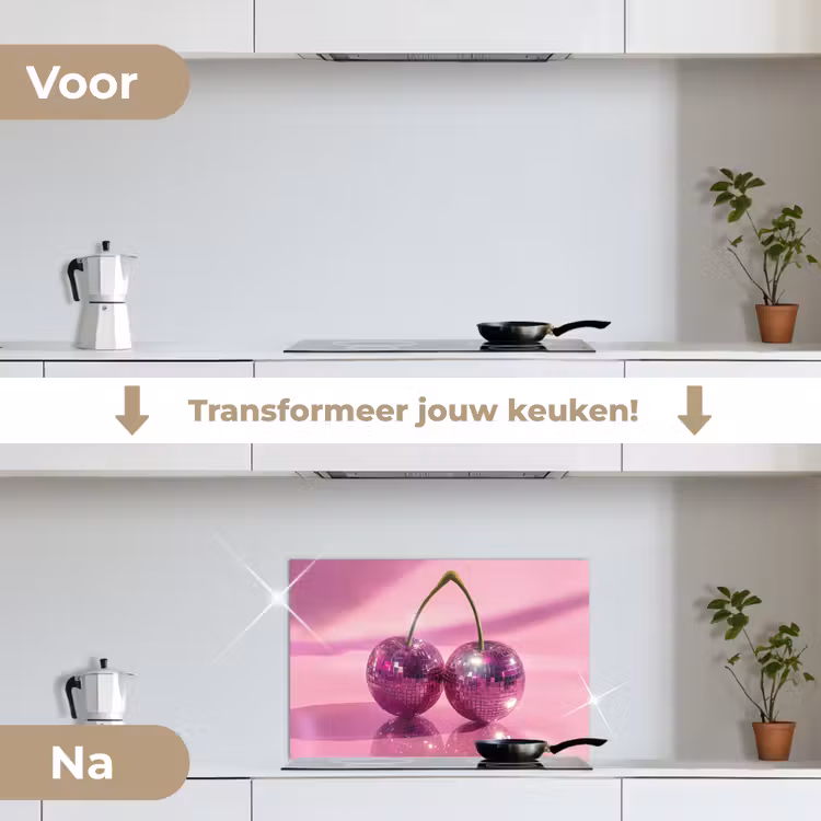 Spatscherm keuken - Glitter - Discobol - Roze - Kersen — 7