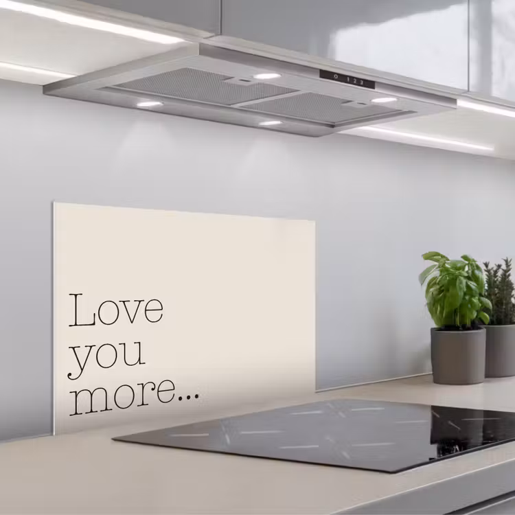 Spatscherm keuken - Minimalistisch - Love - Beige — 1